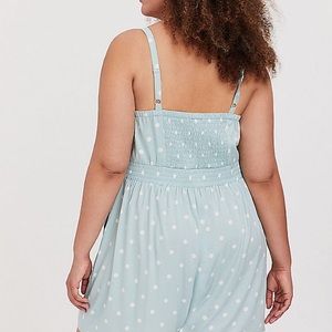 Mint Blue polka dot romper!!